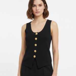 BUTTONFRONT KNIT TANK TOP