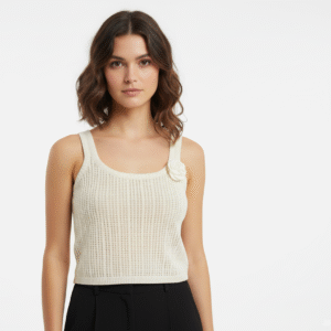 SCOOP NECK SLEEVELESS VEST TOP